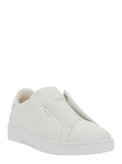 Axel Arigato Dice Laceless White Low Top Slip-on Sneakers In Suede Man In White