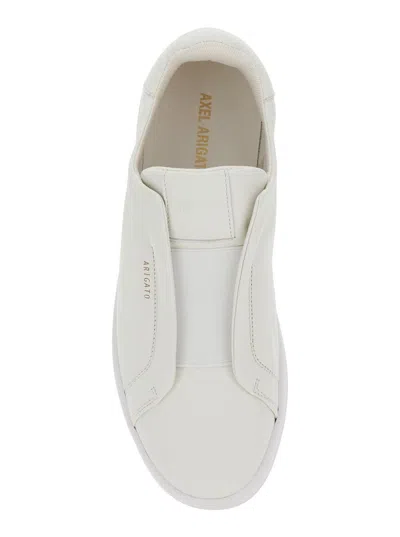 Axel Arigato Dice Laceless White Low Top Slip-on Sneakers In Suede Man In White