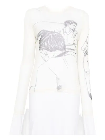 Jw Anderson J. W. Anderson Long Sleeve Jersey Underpinning In Metallic