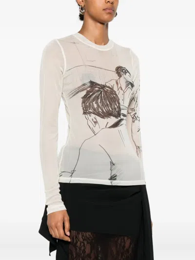 Jw Anderson J. W. Anderson Long Sleeve Jersey Underpinning In Metallic