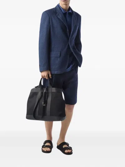 Corneliani Herringbone Three-button Jacket In Blue