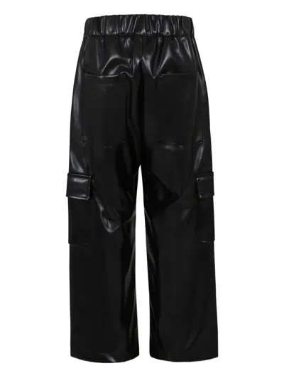 Msgm Elasticated-waist Cargo Trousers In Black