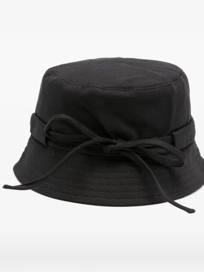 Jacquemus Le Bob Gadjo Drawstring Bucket Hat In Black