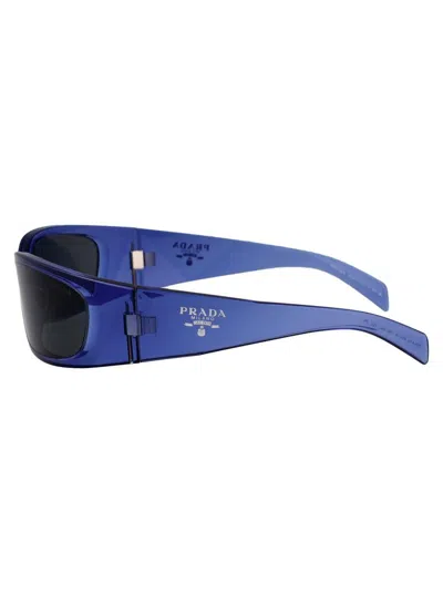 Prada Transparent Iris Acetate Sunglasses In Blue
