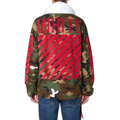 Off-white Camouflage Ribbon Jacket Shirt Men's Camouflage In Green