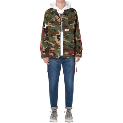 Off-white Camouflage Ribbon Jacket Shirt Men's Camouflage In Green