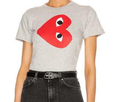 Comme Des Garçons Play (wmns) Comme Des Garcons Play Side Logo Tee 'grey' In Gray