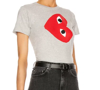 Comme Des Garçons Play (wmns) Comme Des Garcons Play Side Logo Tee 'grey' In Gray