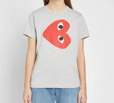 Comme Des Garçons Play (wmns) Comme Des Garcons Play Side Logo Tee 'grey' In Gray