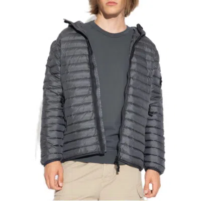 Stone Island Light Puffer Packable Jacket 'lead Grey' In Black