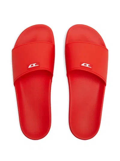 Diesel Sa-swim-rubber Pool Slides With D Logo In Burgundy
