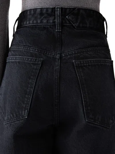 Jacquemus Le De-nîmes Large High Rise Wide Jeans In Black