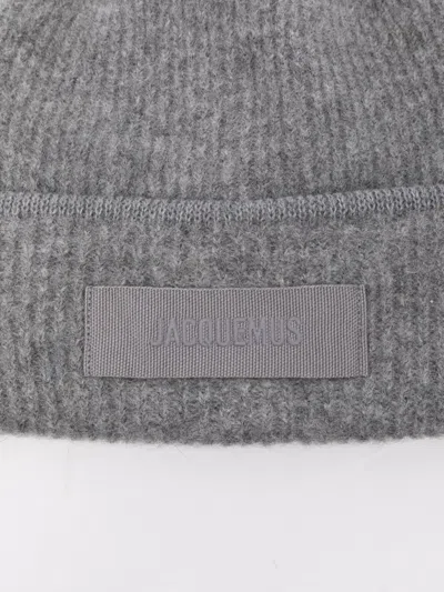 Jacquemus Le Bonnet Gros Grain Wool-blend Beanie In Gray