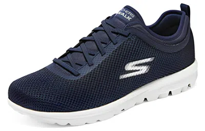 Skechers Go Walk Classic Lace Up 'navy' In Black