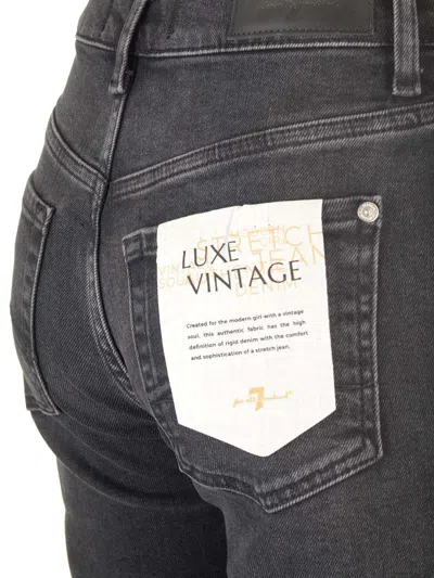 7 For All Mankind Calie Straight Ankle Bottom Clothing In Black