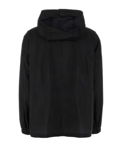 Herno High Collar Jacket Elastic Cuffs Drawstring Hem In Black