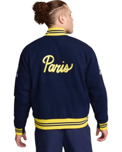 Nike Football Varsity Jacket 'paris Saint-germain Authentics' In Blue