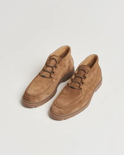 Tod's Leather Ankle Boots Suitable For Desert Terrain In Brown