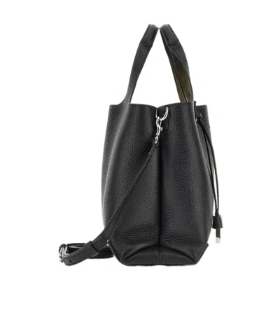 Hogan Structured Pebbled Shoulder Bag With Versatile Design In Black