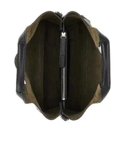 Hogan Structured Pebbled Shoulder Bag With Versatile Design In Black