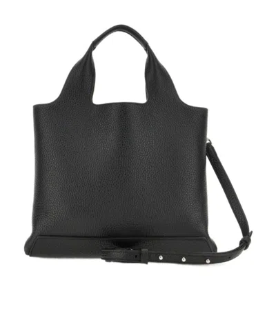 Hogan Structured Pebbled Shoulder Bag With Versatile Design In Black