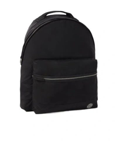 Stone Island Adjustable Strap Logo Backpack With Multiple Pockets