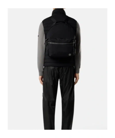 Stone Island Adjustable Strap Logo Backpack With Multiple Pockets