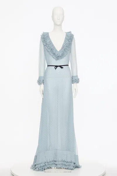 Valentino Long Sleeve Dress In Gray