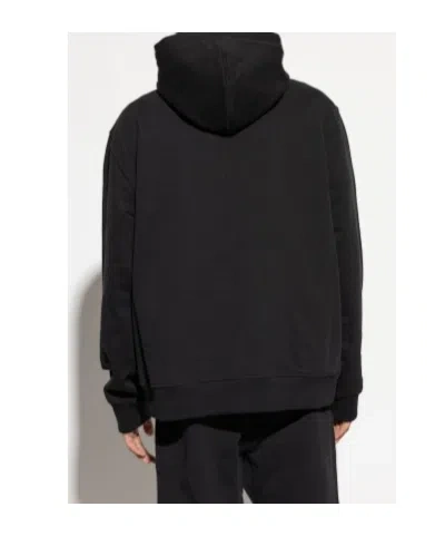 Givenchy Logo Stamp Zip-up Hooded Sweatshirt In Black