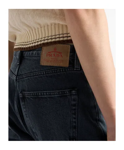 Prada Regular Denim Jeans In Gray