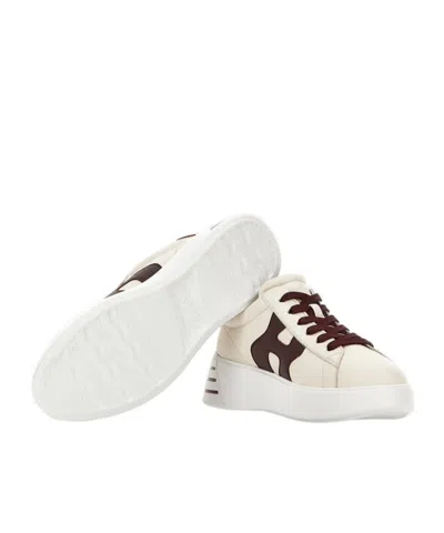 Hogan 'rebel H564' Leather Sneakers In Burgundy