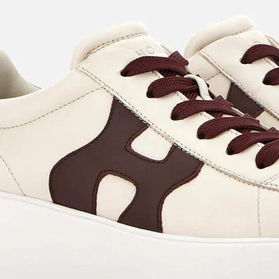 Hogan 'rebel H564' Leather Sneakers In Burgundy