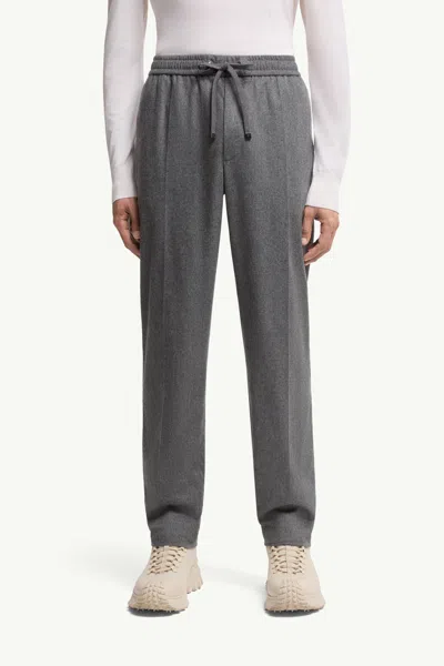 Moncler Cashmere Blend Pants In Gray