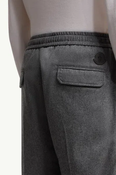 Moncler Cashmere Blend Pants In Gray