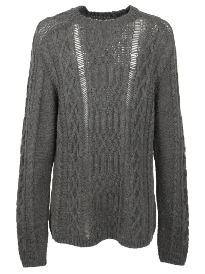 Shop Maison Margiela Mixed-stitch Sweater In Grey