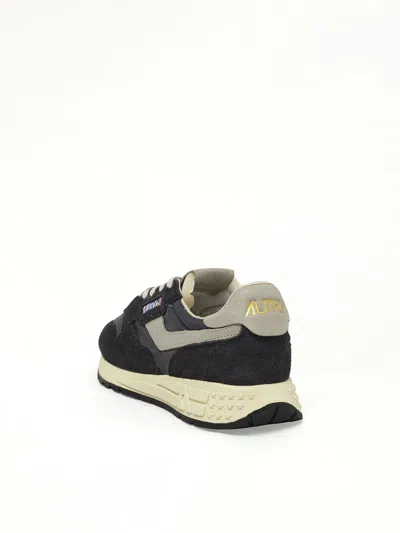 Autry Reelwind Low Suede And Shell Sneakers In Black