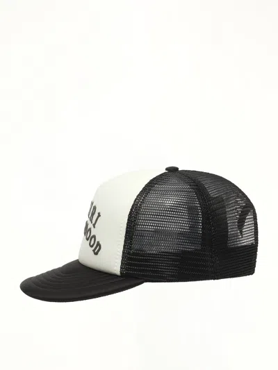 Amiri Hollywood Logo-embroidered Cotton-canvas And Mesh Trucker Cap In Black
