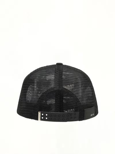 Amiri Hollywood Logo-embroidered Cotton-canvas And Mesh Trucker Cap In Black