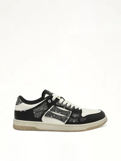 Amiri Skel Top Black Low Top Sneakers With Logo Patch On The Tongue And Logo Lettering On The Heel In Leat In Black
