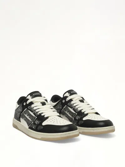 Amiri Skel Top Black Low Top Sneakers With Logo Patch On The Tongue And Logo Lettering On The Heel In Leat In Black
