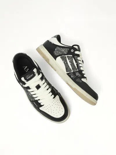 Amiri Skel Top Black Low Top Sneakers With Logo Patch On The Tongue And Logo Lettering On The Heel In Leat In Black
