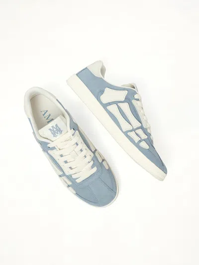Amiri Pacific Bones Appliquéd Suede Sneakers In Blue
