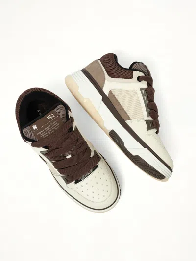 Amiri Brown Low Top Sneakers With Logo Detail On The Side And Mesh Panels