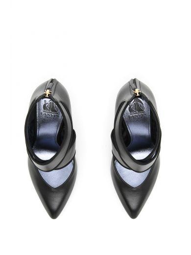 Escarpins Lanvin Noir Satiné Talon Haut - Pointure Estimée US 8 (38) - Occasion Excellent état