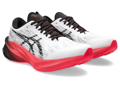 Asics Novablast 3 Wide 'white Black Electric Red' In Multi