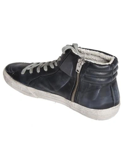 Shop Golden Goose Slide Hi-top Sneakers In Black Leather Studs