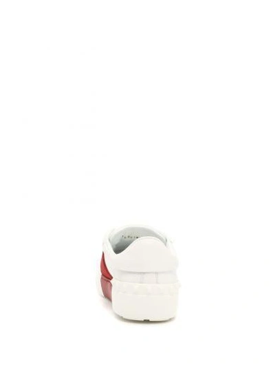 Shop Valentino Open Sneakers In Bianco/rosso Lacca|bianco