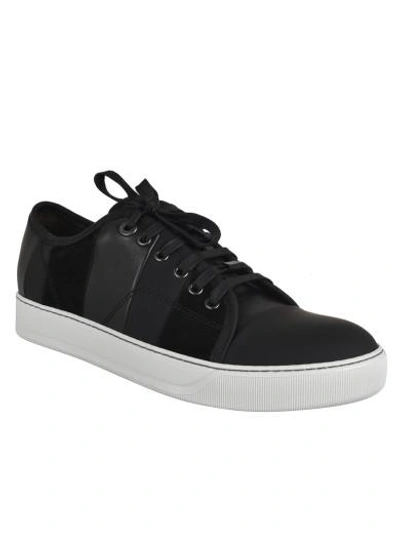 Shop Lanvin Multi Stripes Low Sneakers In Black