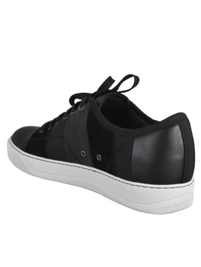 Shop Lanvin Multi Stripes Low Sneakers In Black