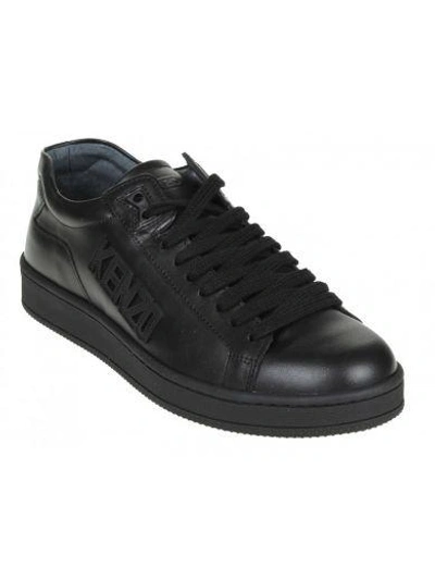 Shop Kenzo Sneakers "tennix" Black Leather